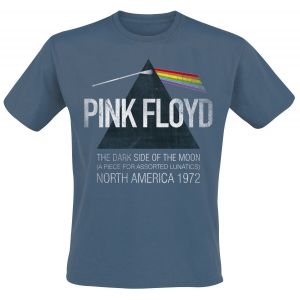 Pink Floyd T-Shirt Manches courtes de - North America 1972 - M à XXL - pour Homme - bleu