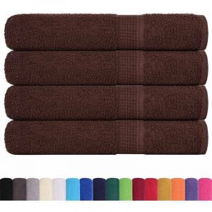 VidaXL Serviettes 4 pcs marron 100x200 cm 360 g/m² 100% coton