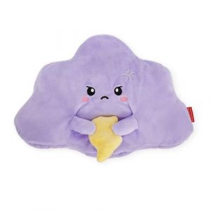 Legami Câlins chauds, oreiller thermique en graines de lin, fleurs de lavande séchées, polyester et coton, procure de la détente, thème Cloud, 29 x 26,5 cm, Aubergine