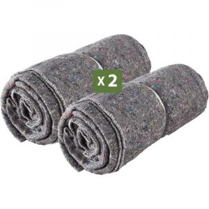 Pack and Move - Lot 2 Couvertures De Protection Pour Déménagement Et Stockage - 1,5 X 2 M - Épaisse Et Résistante - Protection TV Protection Meubles