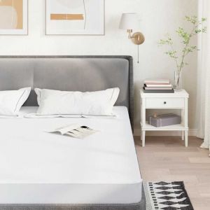 VidaXL Protège-Matelas Blanc 200x220 Cm Imperméable