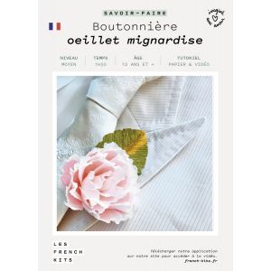 Coffret DIY papier- Boutonnière Œillet Rose