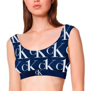 Calvin Klein Underwear Brassière En Coton Modal Unlined XS Plush 1 Print / Blue Shadow