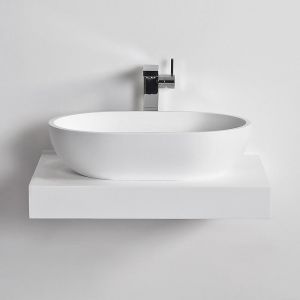 LOUNGE 55 - Vasque à poser en Solid Surface Blanc Mat 55 x 32 x 13,6(h) cm