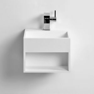 KUBE 33 - Vasque suspendue en Solid Surface 33 x 33 x 25(h) cm