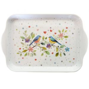 Kiub Vides poches Mini plateau en mélamine couple d'oiseaux colorés