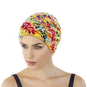 Fashy Frill Bonnet de Natation Femme, Multicolore, Taille Unique