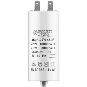 Condensateur 45 uF pour Moteur Monophasé - Utilisation pour Kärcher, Pompe de Piscine, Porte de Garage - 425V/450V/475V