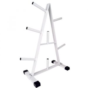 Image de ScSPORTS Support pour Disques d'Halt&egrave;res &ndash; 30 mm, 7 R&eacute;ceptions de Disques, Max 200 kg, Acier, Blanc - Support de Plaques de Poids, Arbre &agrave; Laques