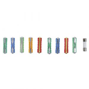 Spotlight Coffret de 10 fusibles Voiture (9pcs stéatites, 1pcs Radio) - Lot de 10 fusibles Voiture - 2A à 30A - Compatible avec Tous Types de véhicules - Fusibles Plats pour Auto