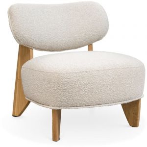 Jeyz - Fauteuil design effet peau de mouton beige