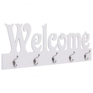 VidaXL Porte-manteau mural WELCOME Blanc 74x29,5 cm