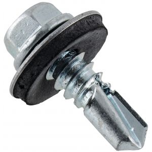 Fix'Pro Vis tête hexagonale autoforeuse + rondelle acier zingué - 6,3x19 - 50pces - Fixpro