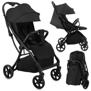 Poussette MoMi PAOLA avec système de pliage automatique, poids enfant jusqu'à 22 kg, harnais de sécurité 5 points, panier shopping jusqu'à 2 kg, toutes les 4 roues avec amortissement, porte-gobelet
