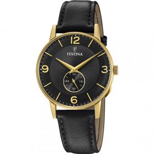 Festina Montre Homme Montres RETRO F20567-4 - Bracelet Cuir Noir