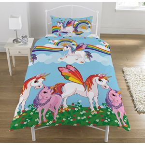 Image de Unicorn Arc en ciel Les licornes Housse de couette et taie d'oreiller