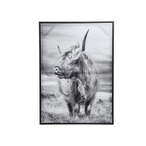 Kaemingk Tableau satin&eacute; Taureau - Nos Envies D&eacute;co - Gris