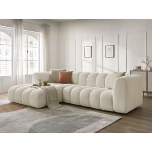 Bobochic Canap&eacute; d'angle fixe TALIA tissu bouclette