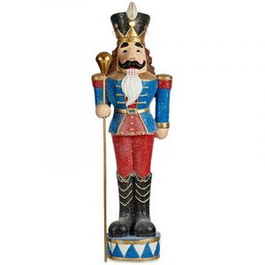 Krist+ - Figurine Décorative Casse-Noisette Bleu Lumière led Polyrésine 20 x 92 x 28 cm