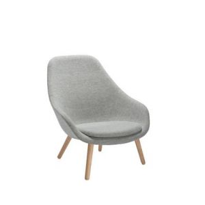 Image de Hay About A Lounge Chair High AAL 92 - chêne savonné - Hallingdal 130 - gris moucheté Gris