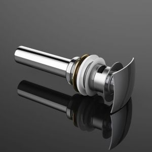 Bonde de lavabo et vasque chromé carrée avec trop plein système automatique clic-clac PU03 - Chromé - Sogood