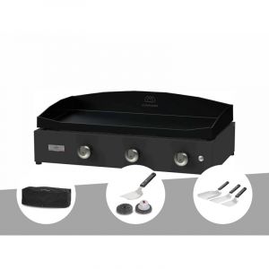 Le Marquier Plancha Pure 375 noire gaz+ Housse de protection + Kit de nettoyage + Kit 3 spatules