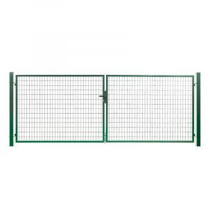 Portail grillagé acier galvanisé 4m Vert H 1m00
