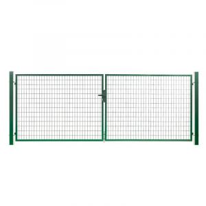 Image de Portail grillagé acier galvanisé 4m Vert H 1m00