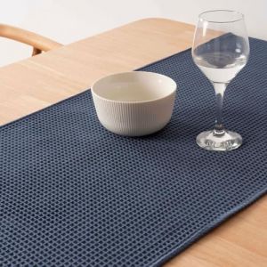 Muaré Chemin de Table gaufré Gris 45 x 140 cm