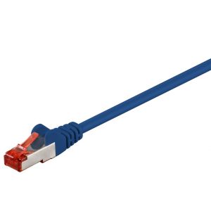 Goobay Câble patch CAT 6, S/FTP (PiMF), bleu 0,25 m