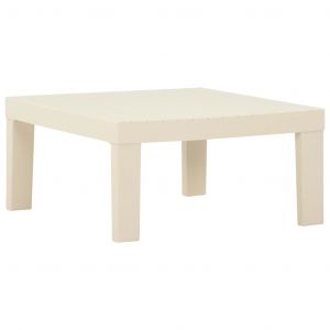 VidaXL Table de salon de jardin Plastique Blanc