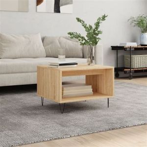 VidaXL Table Basse, Table d'Appoint avec Pieds, Bout de Canapé avec Rangement, Meuble de Salle de Séjour, Moderne, Chêne Sonoma Bois d'Ingénierie