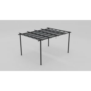 Pergola camus autoportante 4x3 gris avec toile gris
