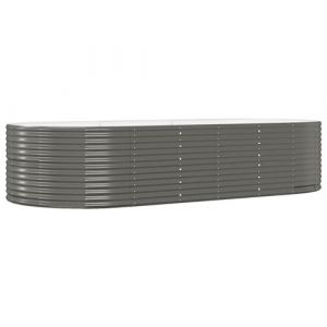 VidaXL Jardinière Gris 291x140x68 cm Acier enduit de poudre