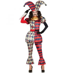 FIESTAS GUIRCA Costume Arlequin Diamant - Déguisement Halloween Clown Arlequin pour Femme Taille 42-44 L