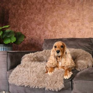 By Cee Cee Original Dog Rug Bench - Panier pour chien - Premium - Enti&egrave;rement d&eacute;zippable - Fluffy Mocha - Taille M - 90x90
