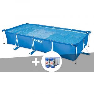 Intex Kit piscine tubulaire rectangulaire 4,50 x 2,20 x 0,84 m + 6 cartouches
