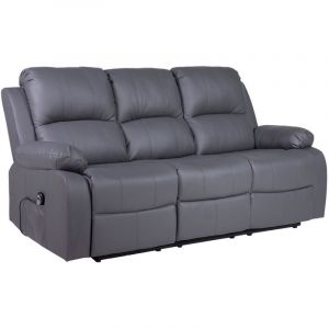 Bestmobilier - Armand - canapé 3 places relax électrique en simili - gris