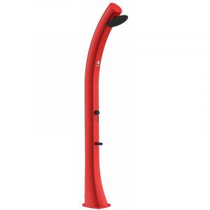 Sined Sole XXL Douche Solaire Courbe en polyéthylène avec Lave-Pieds réservoir de 40 litres, Rouge