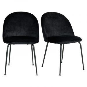 Lot de 2 chaises velours noir