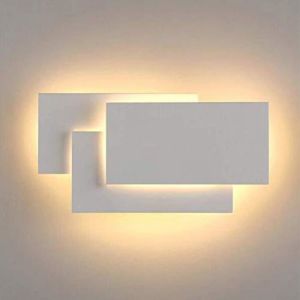 24W LED Appliques Murales Interieur Blanc Simple Design Murale Applique pour Couloir Escalier Salon Chambre (Blanc chaud )