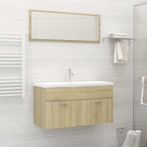 VidaXL Ensemble de meubles de bain 2 pcs Ch?ne sonoma Agglom?r?