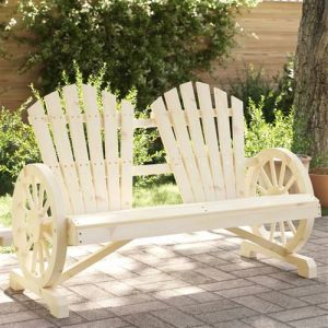 VidaXL Chaise de Jardin AdiRondack 2 Places, Fauteuil avec Dossier, Siège avec Accoudoirs Terrasse Patio Extérieur, Bois de Sapin Massif