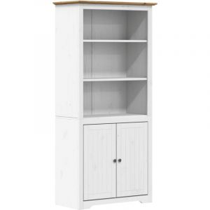 VidaXL Bibliothèque BODO blanc and marron 80x40x172cm bois massif pin