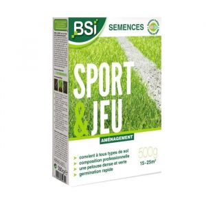 BSI Semences de gazon Sport & jeu - Avec enrobage protecteur - Haute qualité - jusqu'a 25 m² - 500g