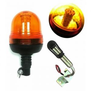 Gyrophare Balise 3 Modes Flash 40LED + Support L-Forme Acier Inox pour Tracteur