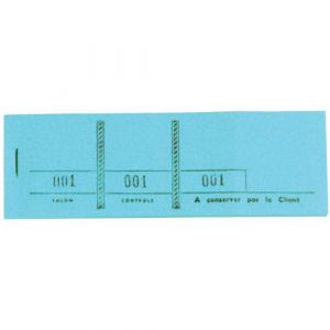 Exacompta Réf. 96402E - Carton de 50 blocs passe-partout pour manifestations, expositions, kermesses, loteries, tombolas - 100 feuillets détachables 3 coupons numérotés - Ft 4,8 x 15 cm - Bleu