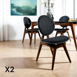 Image de Pier Import - Chaise médaillon grise - style moderne (lot de 2) dili