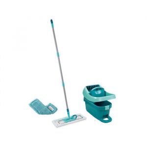 Leifheit Kit Profi XL Essore-housse avec roulettes, lave-sol, housses micro duo & static plus, seau et balai serpillère simples à utiliser avec mécanisme d'essorage intégré