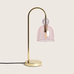 Lampe À Poser Métal Et Verre Baudelaire Doré